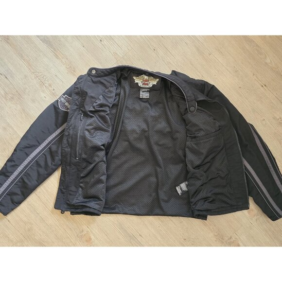 Harley-Davidson Mens Size XL Black Soft‎ Shell Motorcycle Riding Jacket Coat - Picture 9 of 13